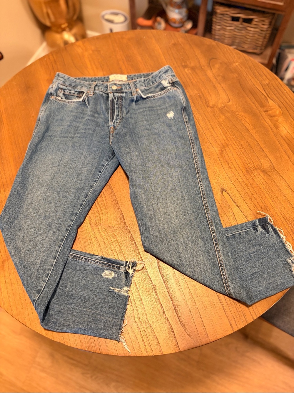We The Free Distressed Denim Straight Leg Jeans